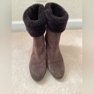 Salvatore Ferragamo Womens Chocolate Espresso Shoes Ankle Boots My Cold Ladies